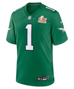 Alternative view of Jalen Hurts Philadelphia Eagles Nike Super Bowl LIX 2nd Alternate Game Jersey - Kelly Green
