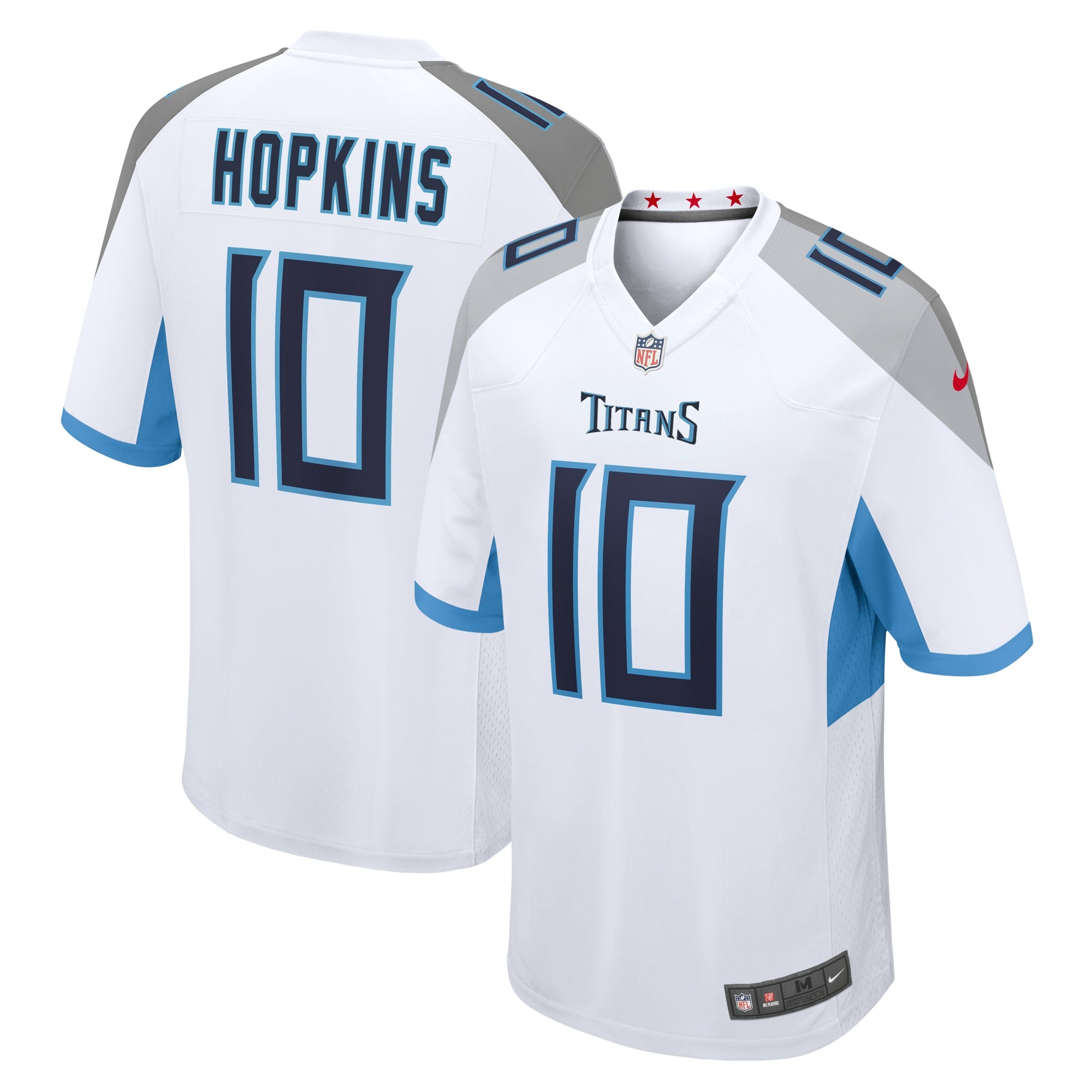 DeAndre Hopkins Tennessee Titans Nike Oilers Throwback Player Game Jersey - Light Blue/Navy/White - Image 5