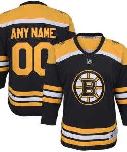 Boston Bruins Youth Home Replica Custom Jersey - Black