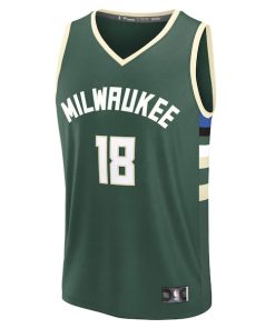 Alternative view of Kyle Kuzma Milwaukee Bucks  Fast Break Replica Player Jersey - Icon Edition - Hunter Green