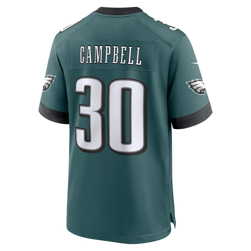 Jihaad Campbell Philadelphia Eagles Nike 2025 NFL Draft First Round Pick No. 32 Game Jersey - Midnight Green - Image 3