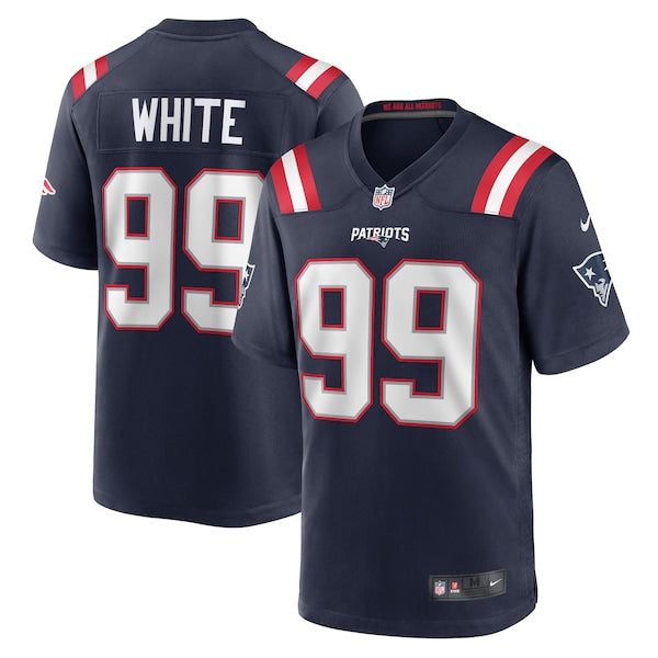Keion White New England Patriots Nike Team Game Jersey - Navy/Red/White