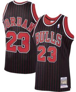 Michael Jordan Chicago Bulls 1995/96 Hardwood Classics Authentic Jersey - Black/Scarlet/White