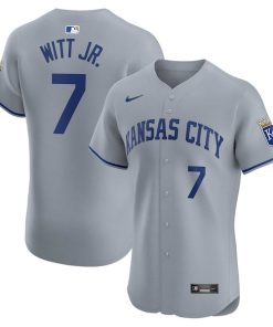 Alternative view of Bobby Witt Jr. Kansas City Royals Nike Road Elite Player Jersey - Gray