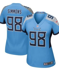 Jeffery Simmons Tennessee Titans Nike Women's Team Game Jersey -  Light Blue