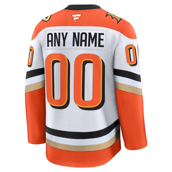 Anaheim Ducks Away Premium Custom Jersey - White - Image 3