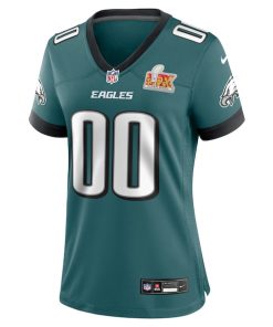 Alternative view of Philadelphia Eagles Nike Women's Super Bowl LIX Custom Game Jersey - Midnight Green