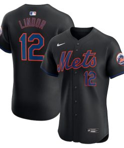 Francisco Lindor New York Mets Nike Alternate Elite Player Jersey - Black