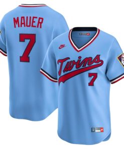 Joe Mauer Minnesota Twins Nike Throwback Cooperstown Collection Limited Jersey - Light Blue