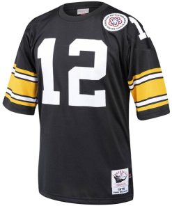 Alternative view of Terry Bradshaw Pittsburgh Steelers Authentic Throwback Retired Player Jersey - Black