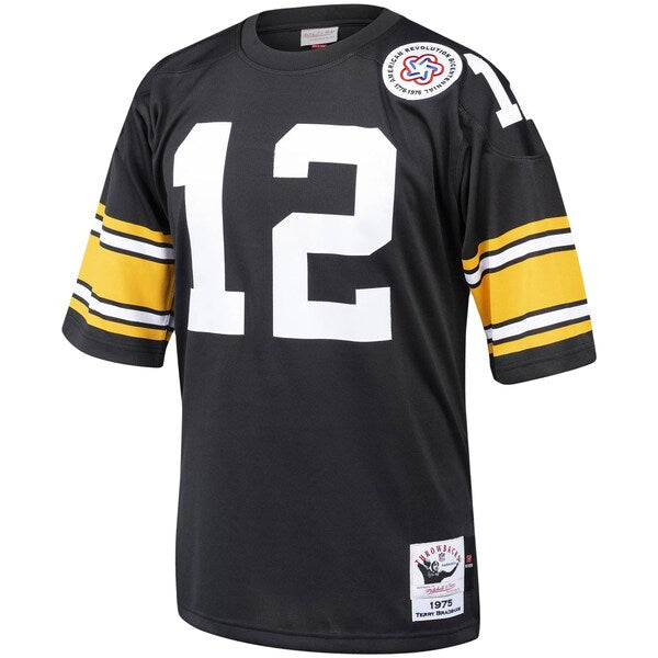Terry Bradshaw Pittsburgh Steelers Authentic Throwback Retired Player Jersey - Black - Image 2