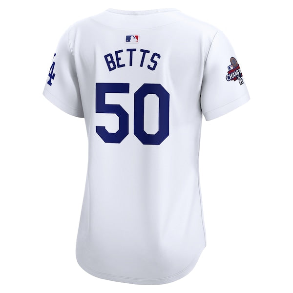 Mookie Betts Los Angeles Dodgers Nike Women's 2024 World Series Champions Home Limited Player Jersey - White - Image 3