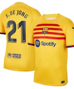 Frenkie de Jong Barcelona Nike 2022/23 Fourth Breathe Stadium Replica Player Jersey - Yellow