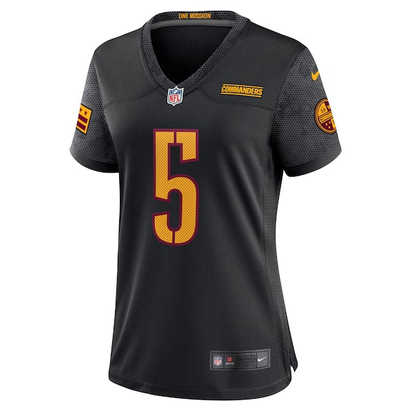 Jayden Daniels Washington Commanders Nike Women's Alternate Game Player Jersey - Black/White - Image 3
