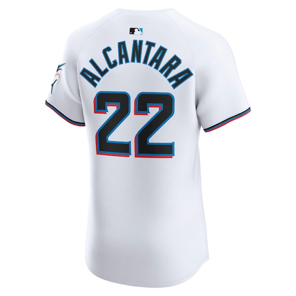 Sandy Alcantara Miami Marlins Nike Home Elite Jersey - White - Image 3