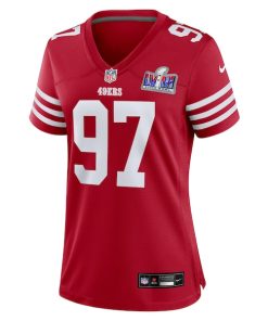 Alternative view of Nick Bosa San Francisco 49ers Nike Women's Super Bowl LVIII Game Jersey - Scarlet