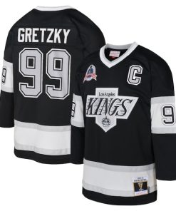 Wayne Gretzky Los Angeles Kings Youth 1992 Blue Line Player Jersey - Black