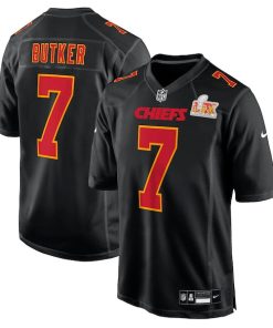 Harrison Butker Kansas City Chiefs Nike Super Bowl LIX Fashion Game Jersey - Carbon Black