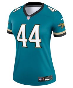 Alternative view of Travon Walker Jacksonville Jaguars Nike Women's Prowler Throwback Legend Jersey - Teal