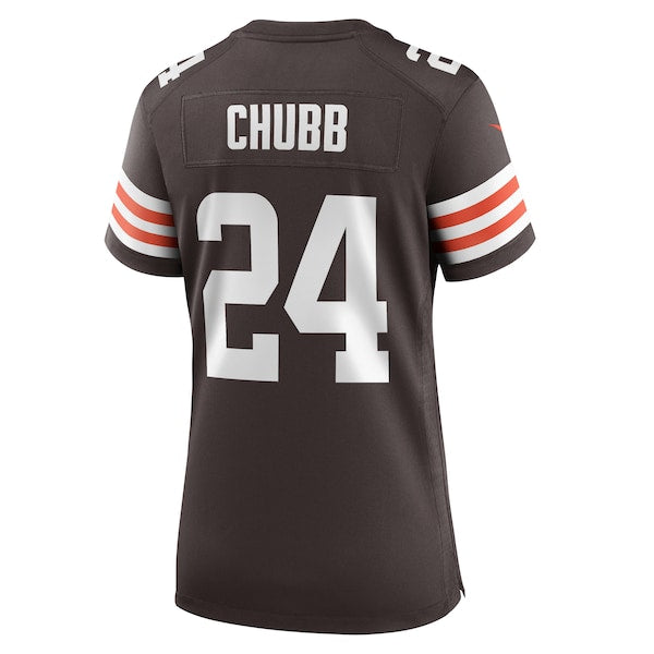 Nick Chubb Cleveland Browns Nike Women's Team Game Jersey - Brown/White - Image 4
