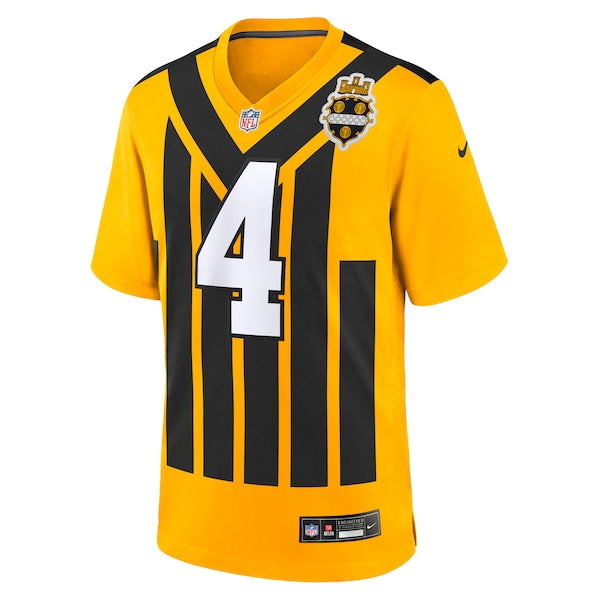 DK Metcalf Pittsburgh Steelers Nike Alternate 1933 Throwback Game Jersey - Gold/Black - Image 3