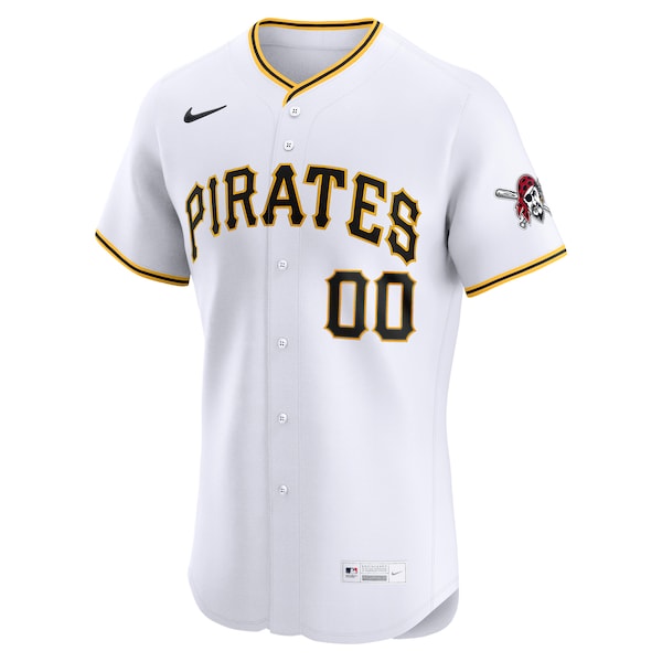 Pittsburgh Pirates Nike Home Elite Custom Jersey - White - Image 3