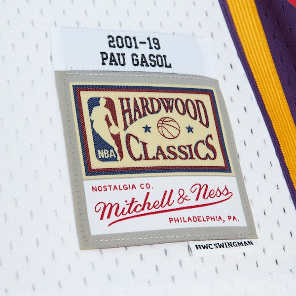 Pau Gasol Los Angeles Lakers Unisex Hall of Fame Class of 2023 Throwback Swingman Jersey - White - Image 6