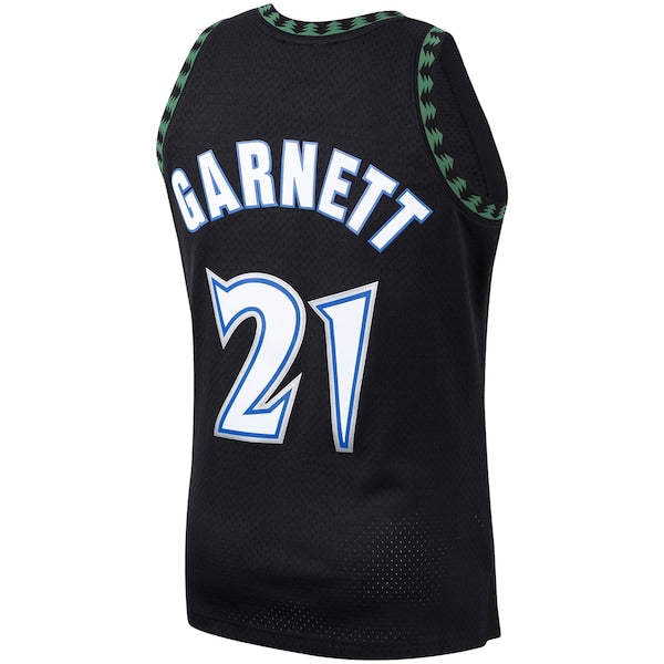 Kevin Garnett Minnesota Timberwolves Hardwood Classics Swingman Jersey - Black/White - Image 4