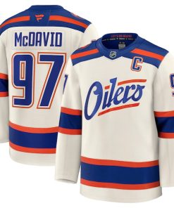 Connor McDavid Edmonton Oilers  Alternate Premium Jersey - Light Beige