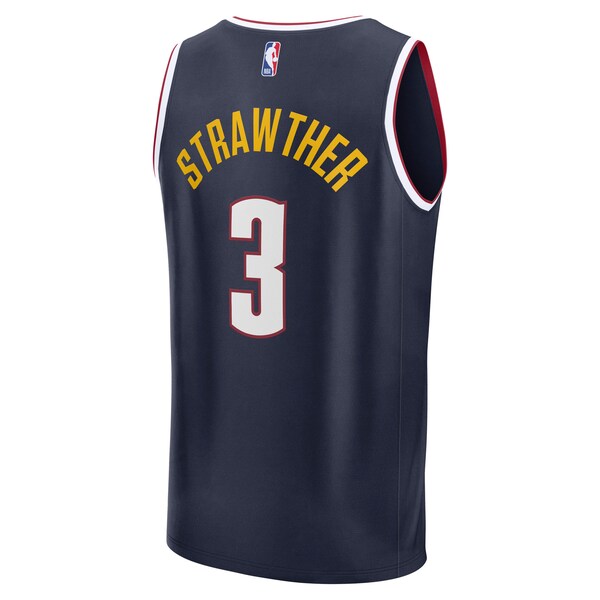 Julian Strawther Denver Nuggets Fast Break Replica Player Jersey - Icon Edition - Navy - Image 3