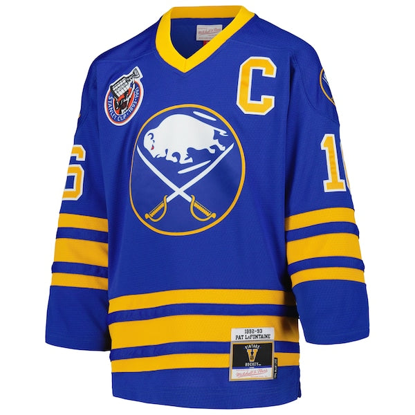 Pat LaFontaine Buffalo Sabres Youth 1992 Blue Line Player Jersey - Royal - Image 3