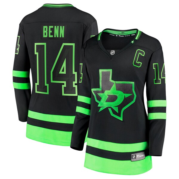 Jamie Benn Dallas Stars Women's Alternate Premier Breakaway Player Jersey - Black/Green - Image 2