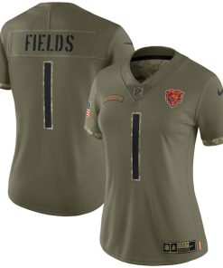 Justin Fields Chicago Bears Nike Women's 2022 Salute To Service Limited Jersey - Olive
