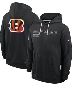 Cincinnati Bengals Nike 2025 NFL Crucial Catch Sideline Standard Issue Dri-FIT Hoodie - Black