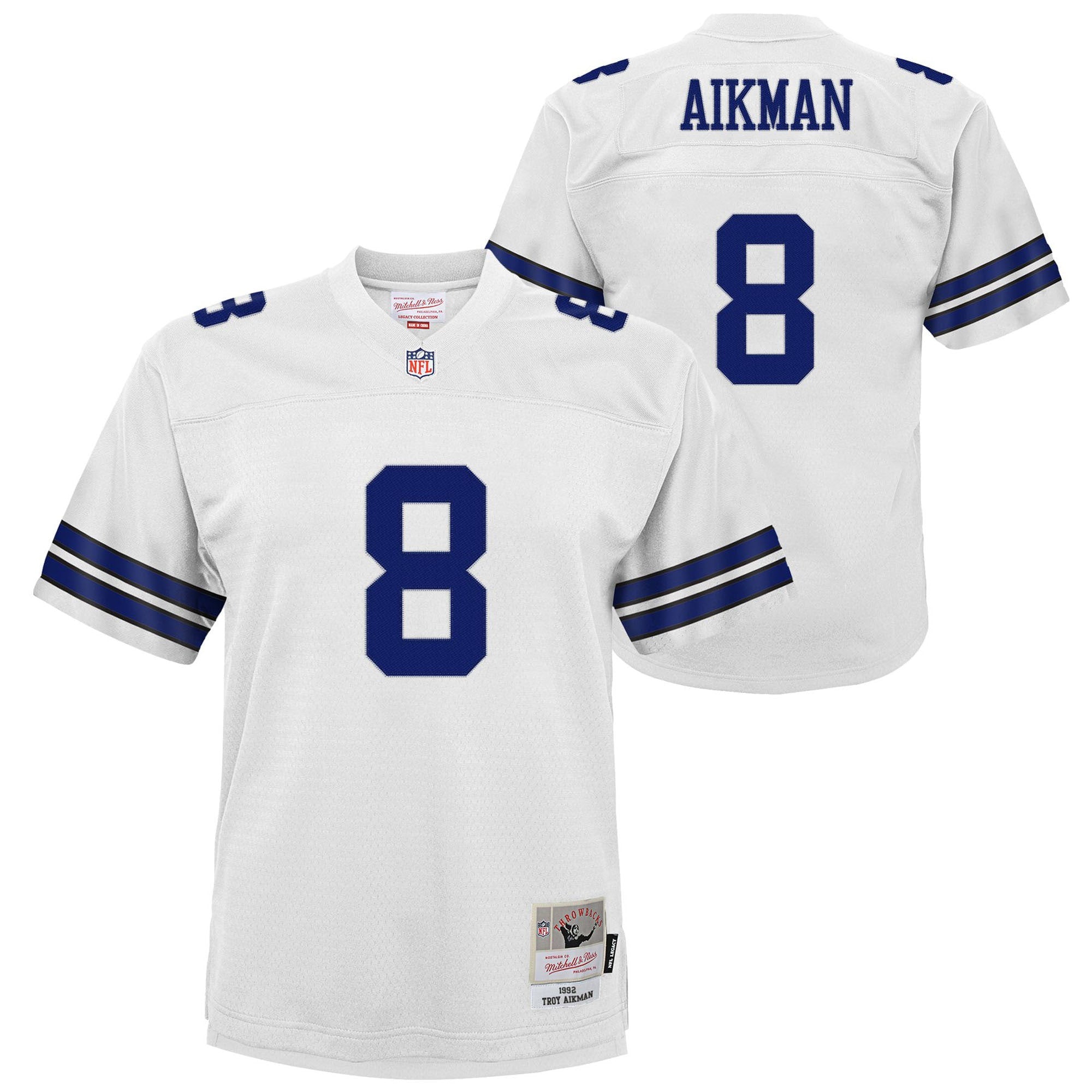 Troy Aikman Dallas Cowboys Youth 1996 Legacy Jersey - Navy/White - Image 6