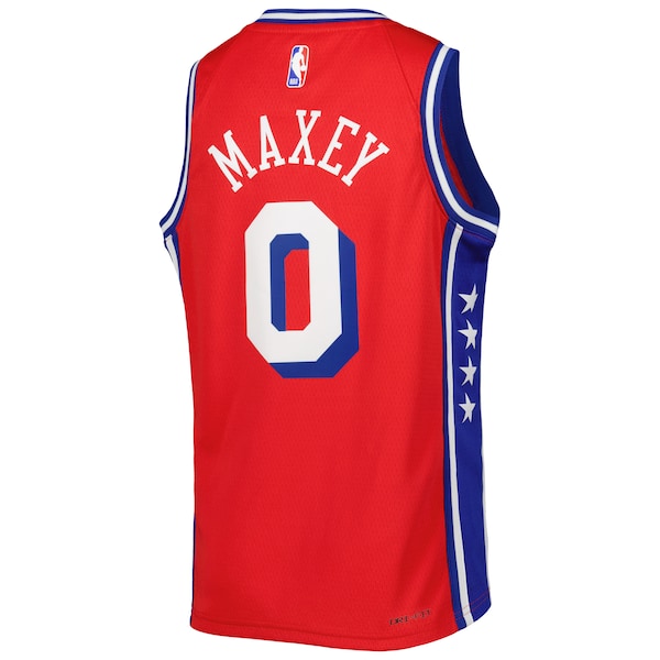 Tyrese Maxey Philadelphia 76ers Jordan Brand Youth Swingman Jersey - Statement Edition - Red - Image 3