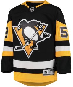Alternative view of Jake Guentzel Pittsburgh Penguins Youth Home Premier Player Jersey - Black