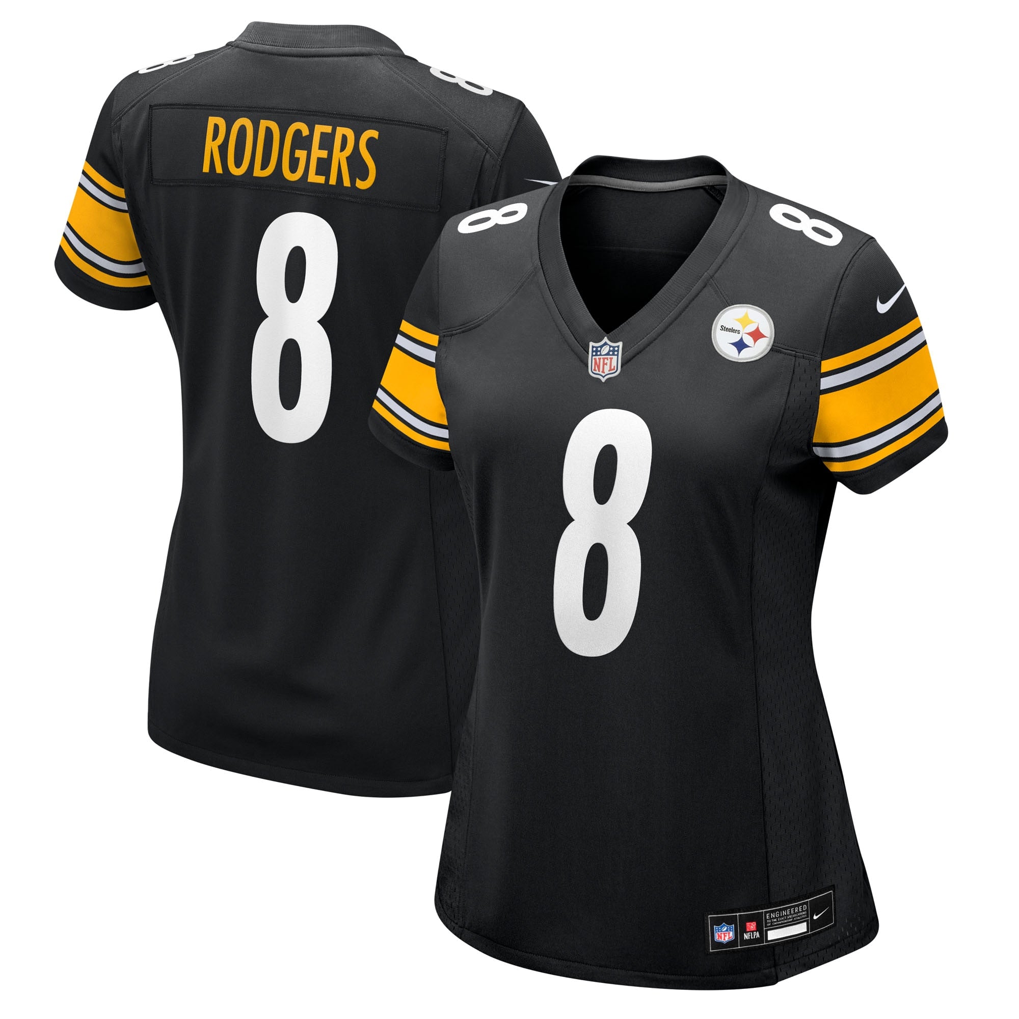 Aaron Rodgers Pittsburgh Steelers Nike Women's Alternate 1933 Throwback Game Jersey - Gold/Black - Image 6