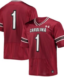 #1 South Carolina Gamecocks Under Armour Premiere Football Jersey - Garnet
