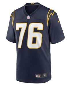 Alternative view of Joe Alt Los Angeles Chargers Nike 2024 NFL Draft First Round Pick Player Game Jersey - Navy