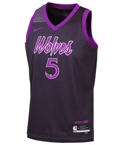 Alternative view of Anthony Edwards Minnesota Timberwolves Nike Youth 2025/26 City Edition Swingman Jersey - Purple