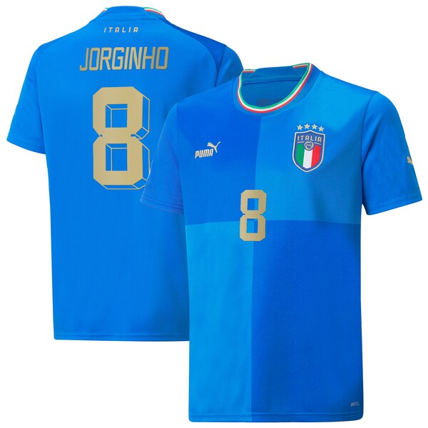 Jorginho Italy National Team Puma Youth 2022/23 Home Replica Player Jersey - Blue