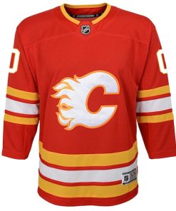 Alternative view of Calgary Flames Youth Home Custom Premier Jersey - Red