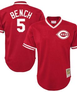 Johnny Bench Cincinnati Reds Youth Cooperstown Collection?Mesh Batting Practice Jersey - Red