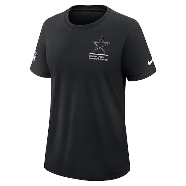 Dallas Cowboys Nike Women's 2025 NFL Crucial Catch Tri-Blend Dri-FIT T-Shirt - Black - Image 2