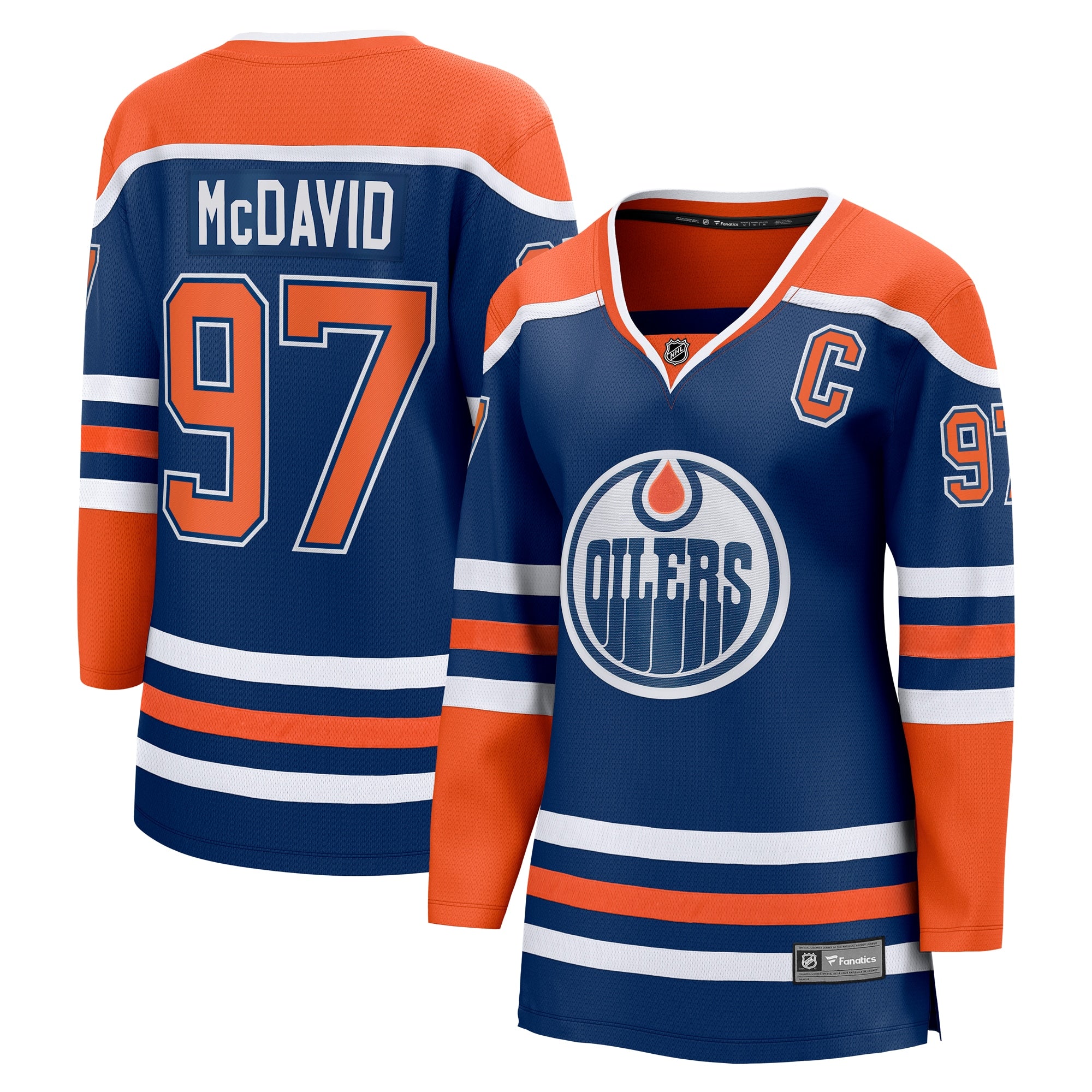 Connor McDavid Edmonton Oilers Women's Alternate Breakaway Jersey - Light Beige/Royal - Image 4