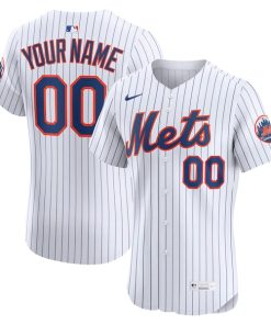 New York Mets Nike Home Elite Custom Jersey - White