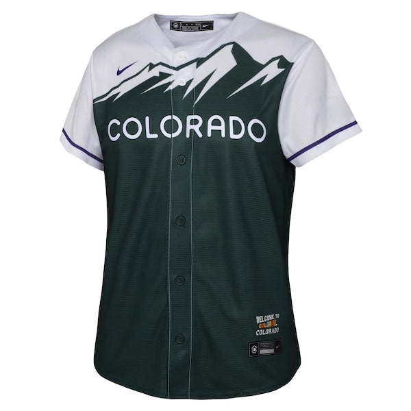 Kris Bryant Colorado Rockies Nike Youth 2022 City Connect Replica Player Jersey - Green - Image 2