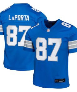 Sam LaPorta Detroit Lions Nike Youth Team Player Game Jersey - Blue