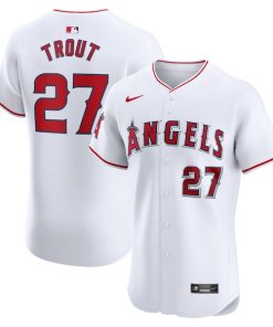 Mike Trout Los Angeles Angels Nike Home Elite Player Jersey - White